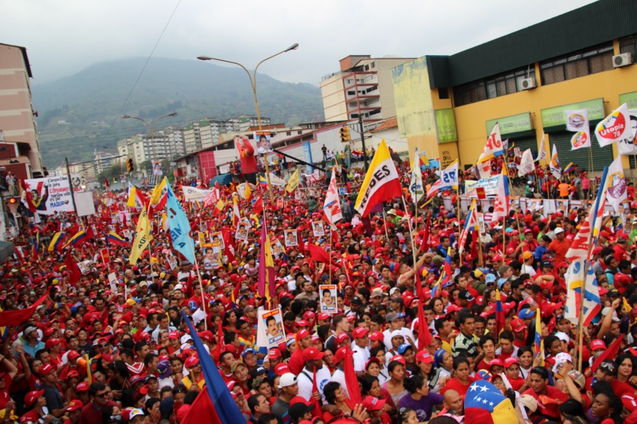 Hundreds of thousands of supporters of then presidential candidate Nicolas Maduro in Merida, April 2013. 